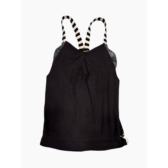 Lululemon loses fit tank top with built in sports bra. Black and white size 4 - Picture 1 of 7